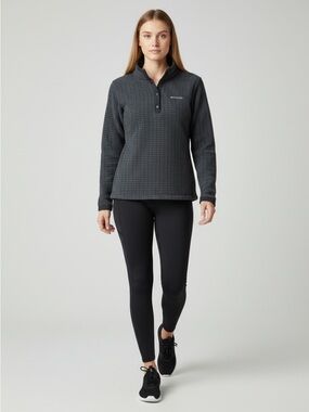 Columbia Saturday Trail Pullover Sweater Long Sleeves Black Heather Medium